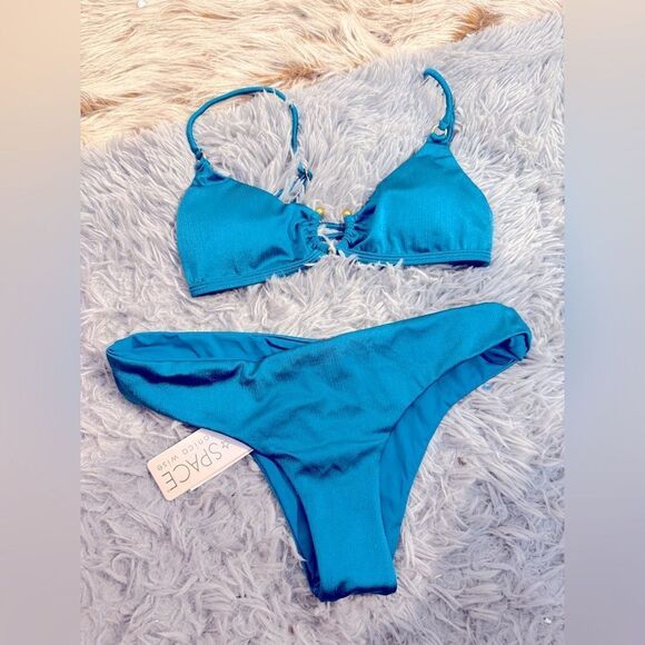 NWT LSPACE Toni Bikini Set Sz M Mediterranean - Picture 2 of 9